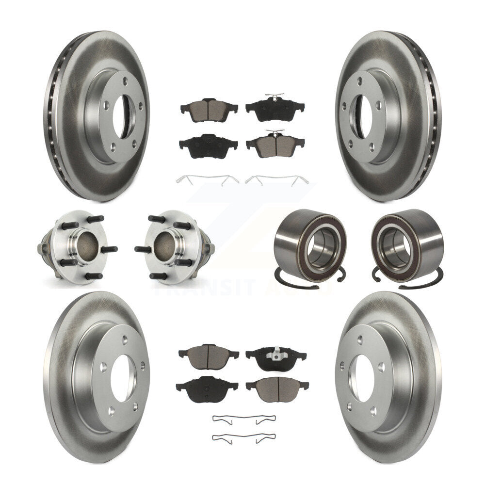 Kit de plaquettes de rotor de frein à disque revêtues de roulement de moyeu avant et arrière (10 pièces) pour Mazda 3 Spor