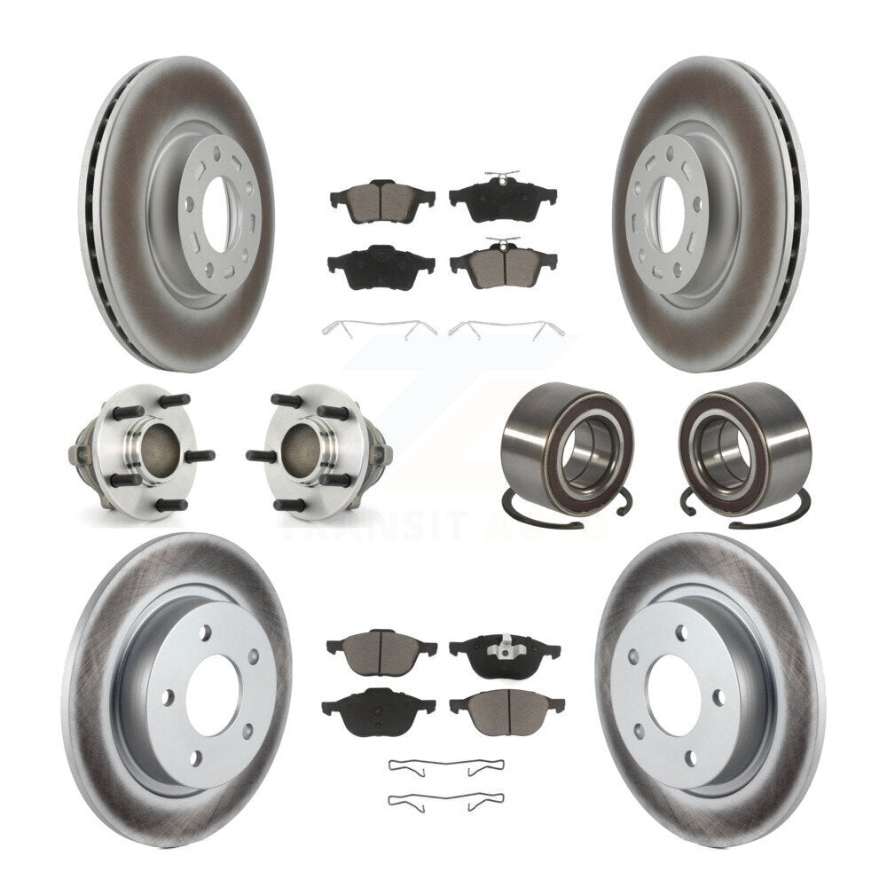 Kit de plaquettes de rotor de frein à disque revêtues de roulement de moyeu avant et arrière (10 pièces) pour Mazda 3 Spor