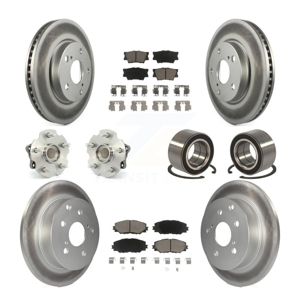 Kit de rotor et de plaquettes de frein revêtus de roulement de moyeu avant et arrière (10 pièces) pour Lexus HS250 2010