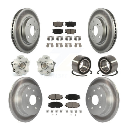 Kit de rotor et de plaquettes de frein revêtus de roulement de moyeu avant et arrière (10 pièces) pour Lexus HS250 2010