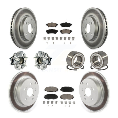 Kit de plaquettes de rotor de frein, roulement de moyeu avant et arrière (10 pièces) pour Toyota Prius 17-18