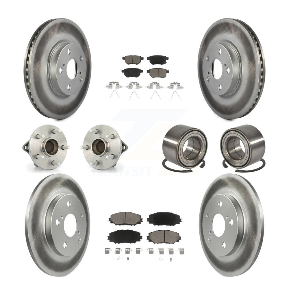 Kit de plaquettes de rotor de frein à disque revêtues de roulement de moyeu avant et arrière (10 pièces) pour Toyota Matri