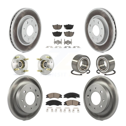 Kit de plaquettes de rotor de frein, roulement de moyeu avant et arrière (10 pièces) pour Kia Spectra Spectra