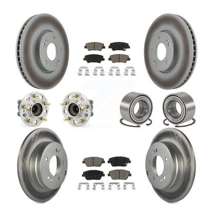 Kit de plaquettes de rotor de frein enduites de roulement de moyeu avant et arrière (10 pièces) pour Hyundai Sonata Ki