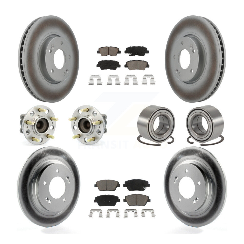 Kit de plaquettes de rotor de frein, roulement de moyeu avant et arrière (10 pièces) pour Kia Optima 2.4 13-15