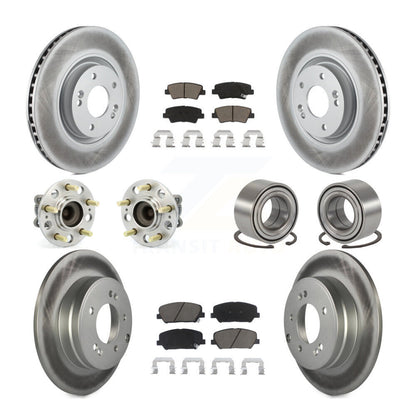 Kit de rotor et de plaquettes de frein revêtus de roulement de moyeu avant et arrière (10 pièces) pour Kia Optima 2.0