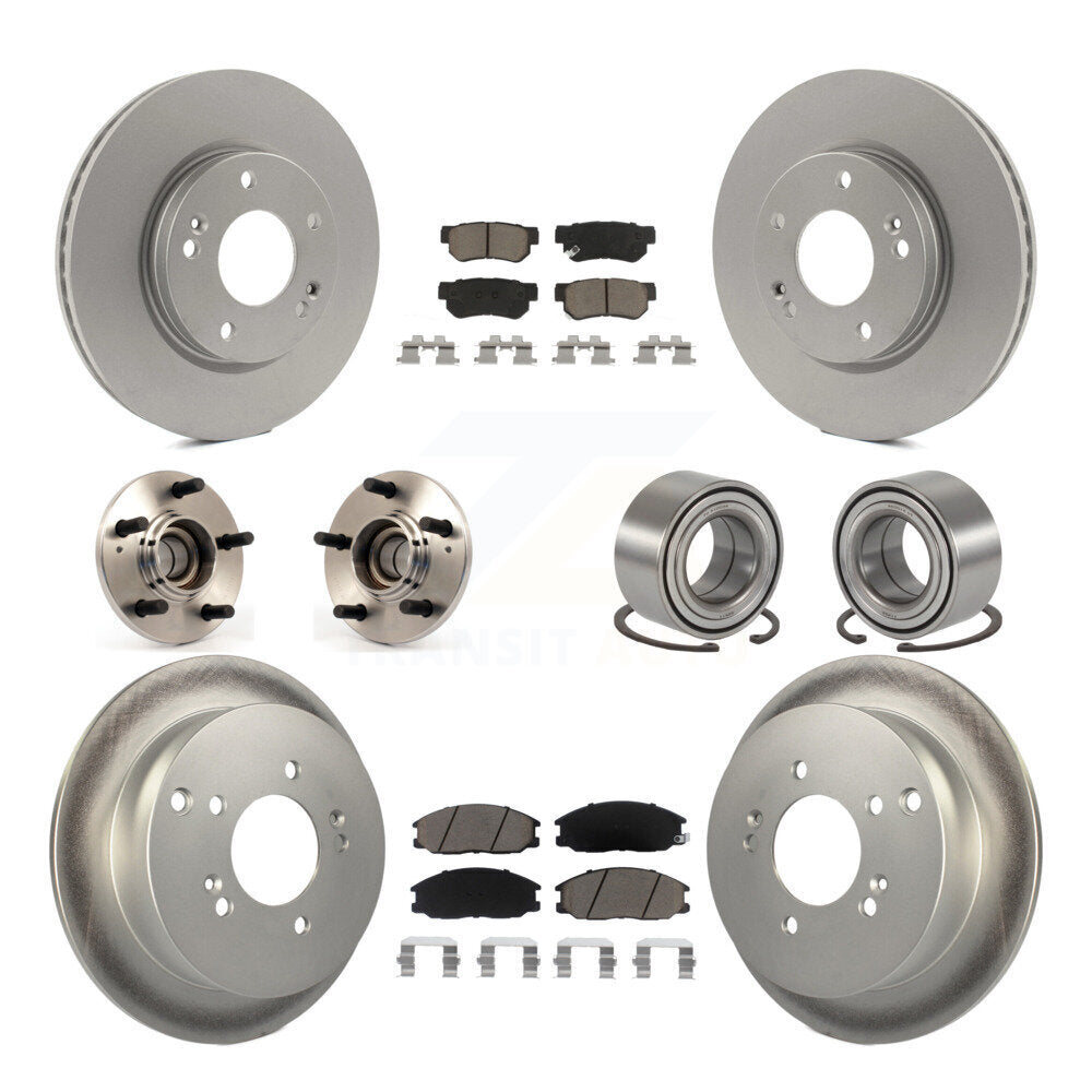Kit de rotors et plaquettes de frein revêtus de roulement de moyeu avant et arrière (10 pièces) pour Hyundai Santa F