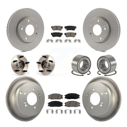 Kit de rotors et plaquettes de frein revêtus de roulement de moyeu avant et arrière (10 pièces) pour Hyundai Santa F