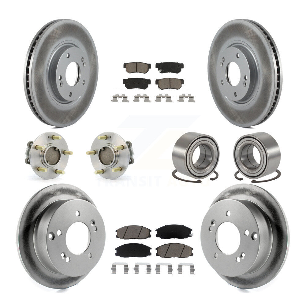 Kit de plaquettes de rotor de frein à disque revêtues de roulement de moyeu avant et arrière (10 pièces) pour Hyundai XG35