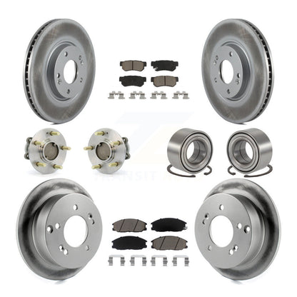 Kit de plaquettes de rotor de frein à disque revêtues de roulement de moyeu avant et arrière (10 pièces) pour Hyundai XG35