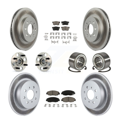 Kit de plaquettes de rotor de frein enduites de roulement de moyeu avant et arrière (10 pièces) pour Acura E 2001 – 2005