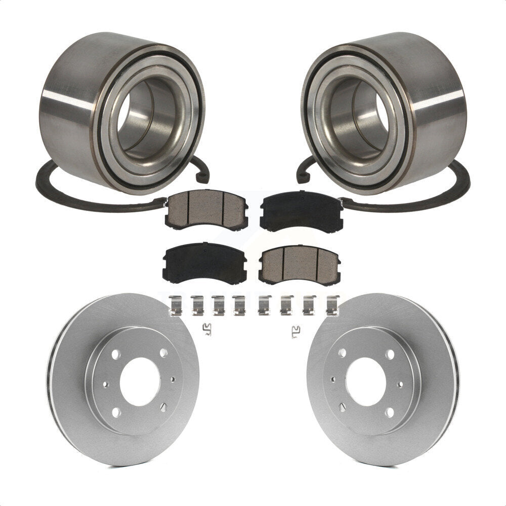 Kit de rotors et plaquettes de frein à disque enduits de roulement de roue avant pour Mitsubishi Lancer