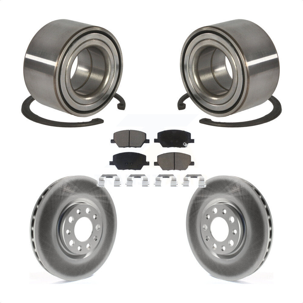 Kit de rotor et plaquettes de frein à disque revêtus de roulement de roue avant pour Fiat 500 2016 – 2018