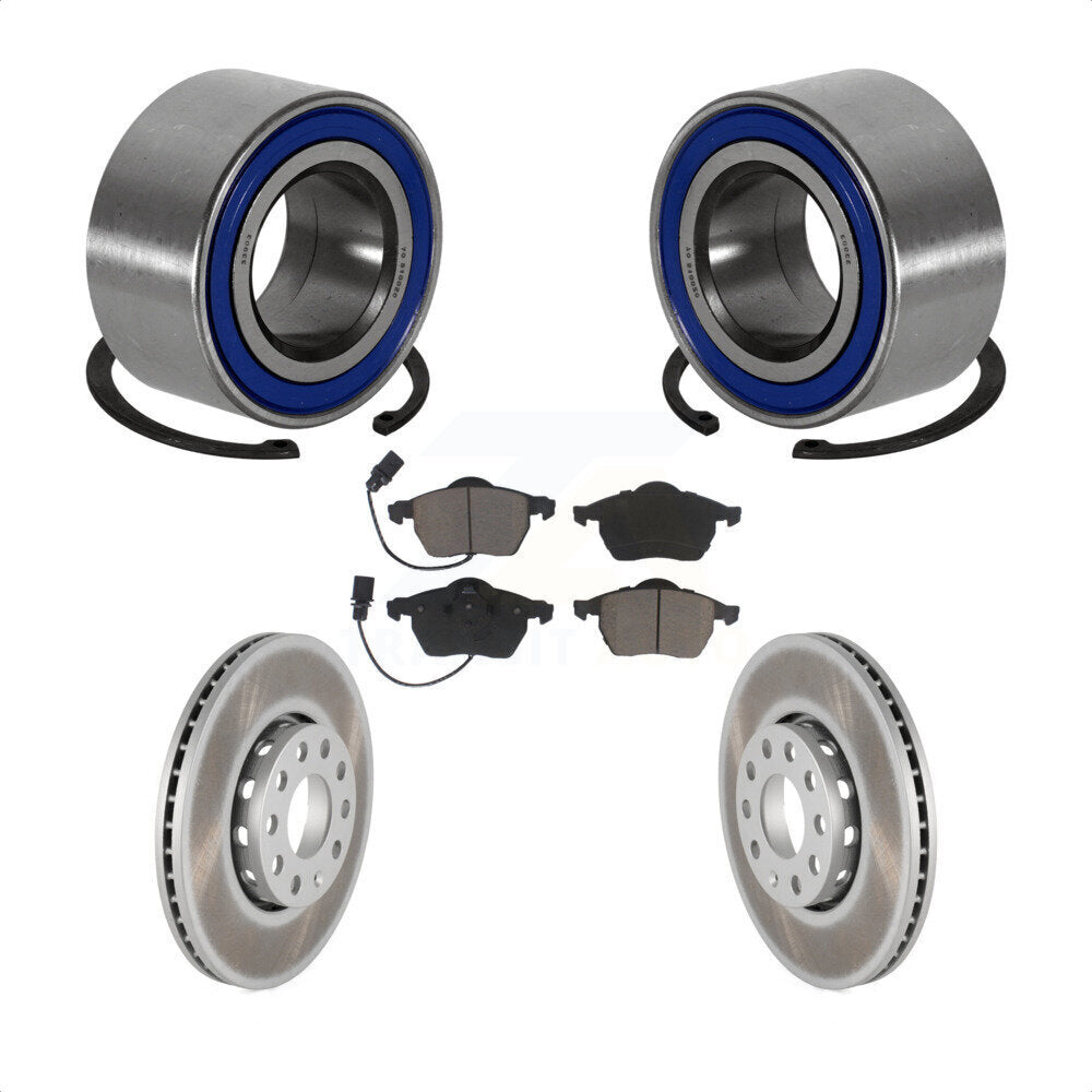 Kit de Rotor et de plaquettes de frein enduits de roulement de roue avant, pour Volkswagen Passat Audi A