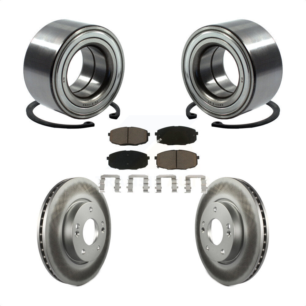 Kit de rotors et plaquettes de frein à disque enduits de roulement de roue avant pour Hyundai Elantra