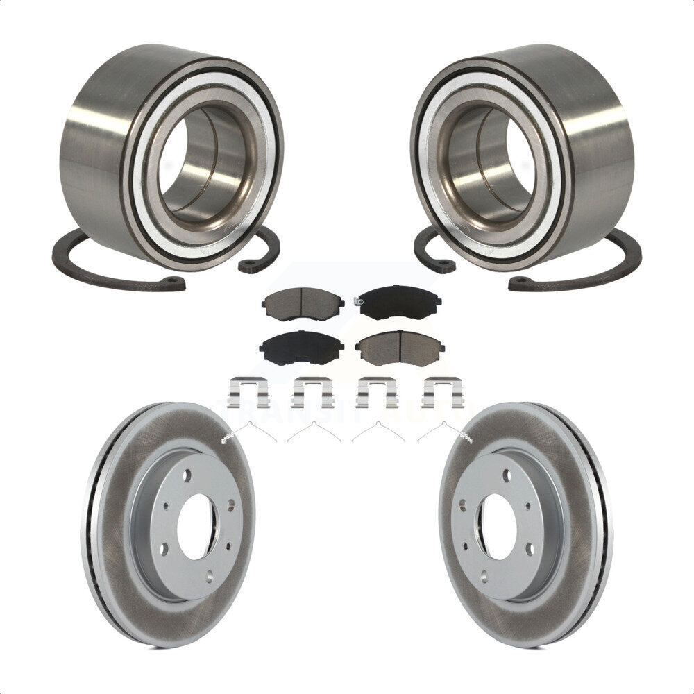 Kit de rotors et plaquettes de frein à disque enduits de roulement de roue avant pour Hyundai Elantra