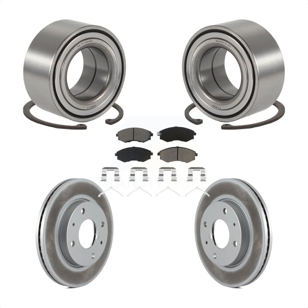 Kit de rotors et plaquettes de frein à disque enduits de roulement de roue avant pour Hyundai Sonata