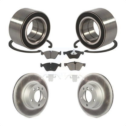 Kit de rotors de frein à disque enduits de roulement de roue avant et de plaquettes en céramique pour BMW 328xi