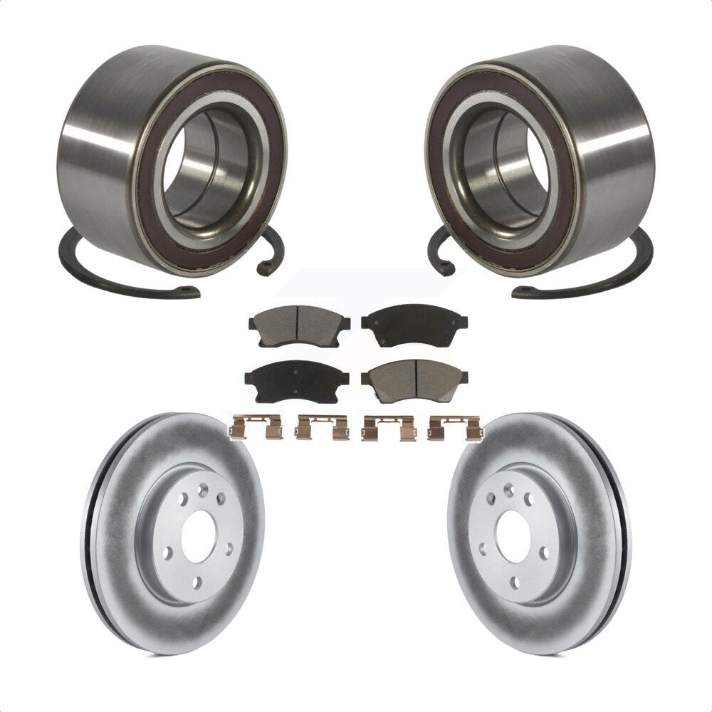 Kit de rotors et plaquettes de frein à disque enduits de roulement de roue avant pour Chevrolet Sonic