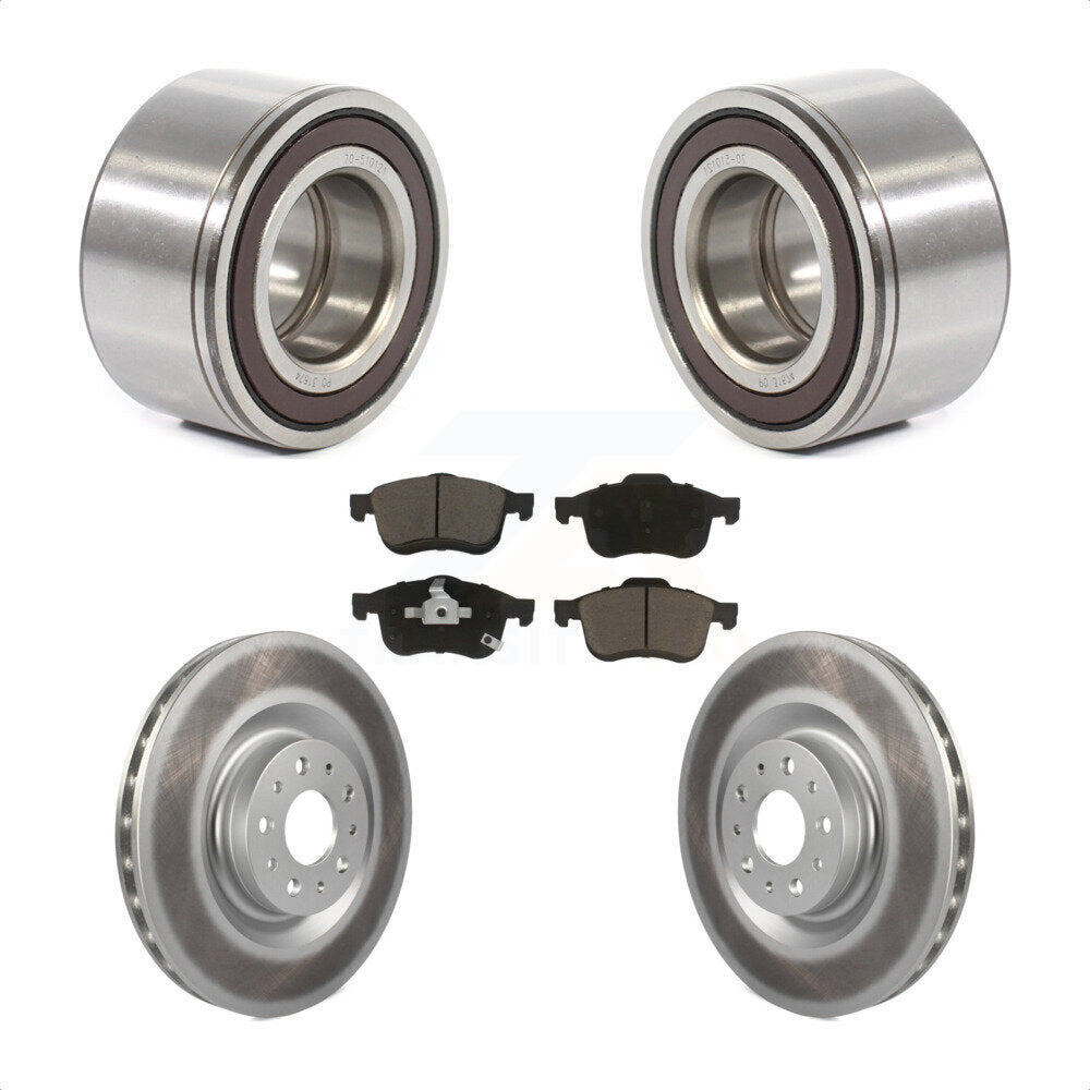 Kit de rotor et plaquettes de frein à disque revêtus de roulement de roue avant pour Fiat 500 2014 – 2018