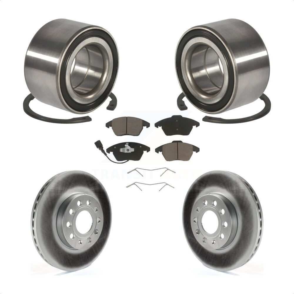 Kit de rotors et plaquettes de frein à disque enduits de roulement de roue avant pour Volkswagen Jetta