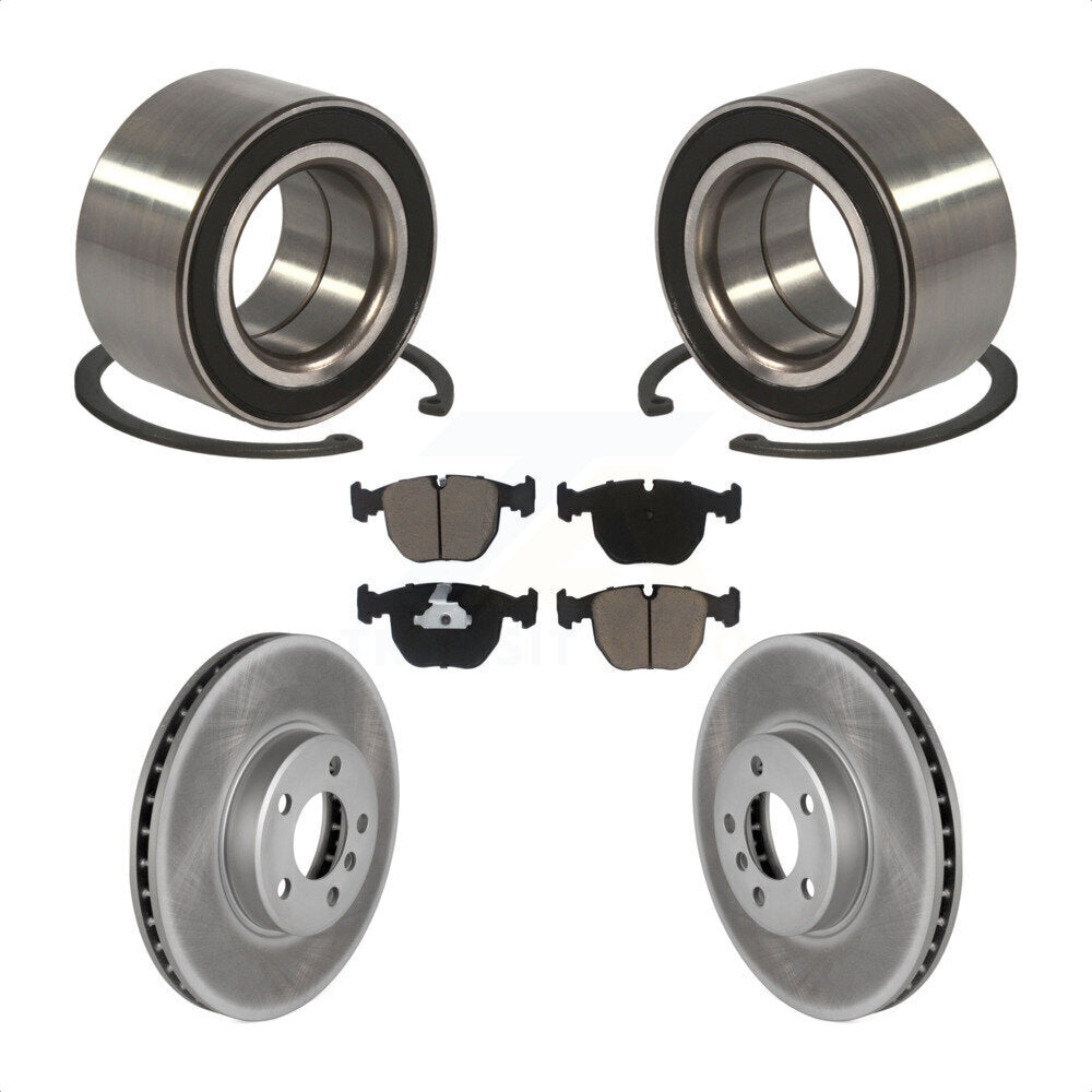 Kit de rotors de frein à disque enduits de roulement de roue avant et de plaquettes en céramique pour BMW X5