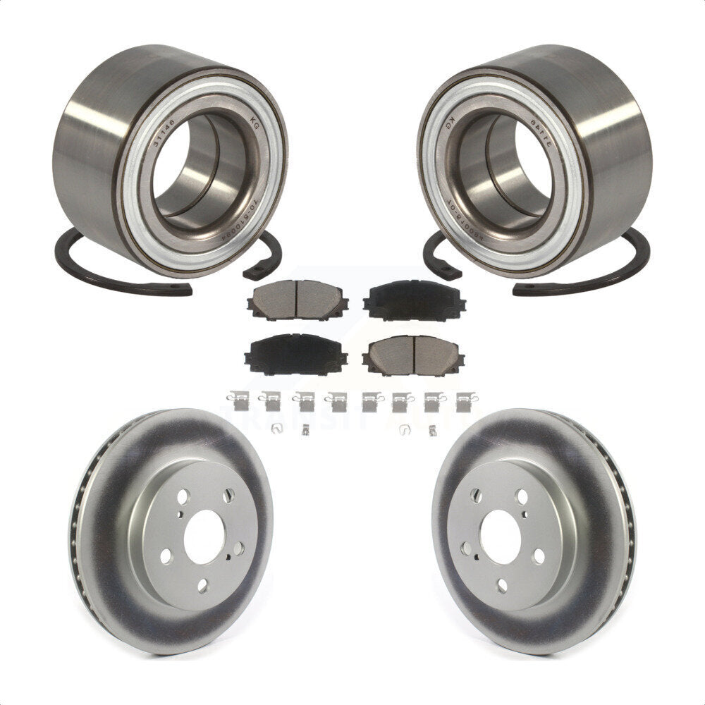 Kit de plaquettes de Rotor de frein à disque revêtu de roulement de roue avant, pour Toyota Prius Prime AWD-