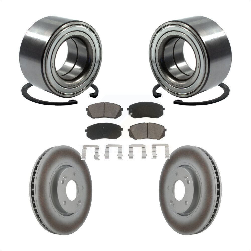 Kit de rotors et plaquettes de frein à disque revêtus de roulement de roue avant pour Kia Soul E 2015 – 2016