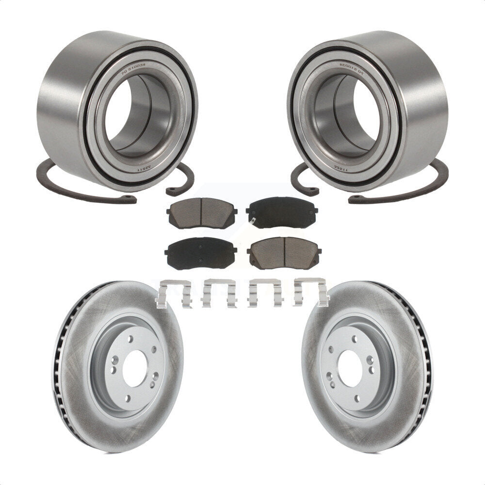 Kit de Rotor et plaquettes de frein revêtus de roulement de roue avant, pour Hyundai Tucson Kia Cadenz