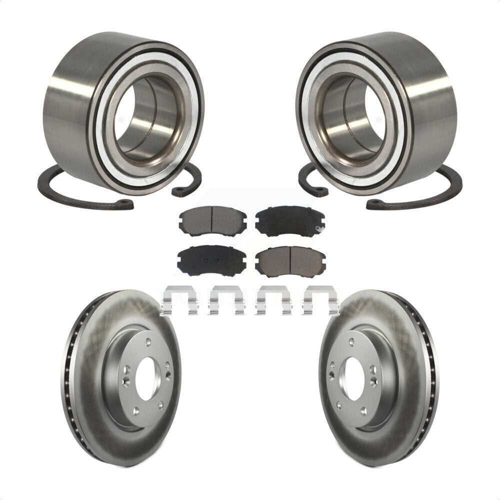 Kit de rotors et plaquettes de frein à disque enduits de roulement de roue avant pour Hyundai Tiburon