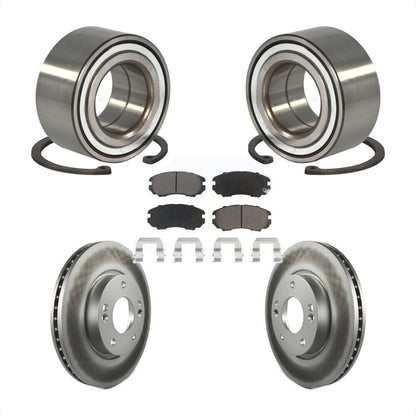 Kit de rotors et plaquettes de frein à disque enduits de roulement de roue avant pour Hyundai Tiburon