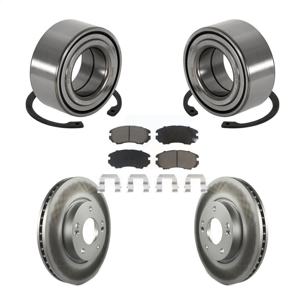 Kit de rotors et plaquettes de frein à disque enduits de roulement de roue avant pour Hyundai Tiburon