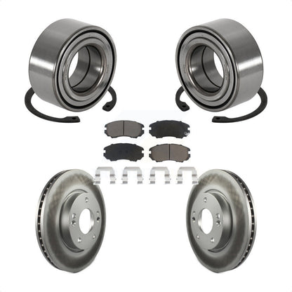 Kit de rotors et plaquettes de frein à disque enduits de roulement de roue avant pour Hyundai Tiburon