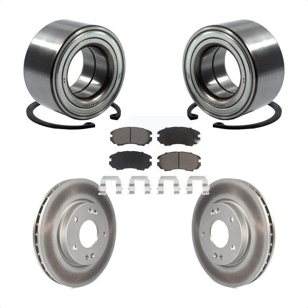Kit de rotors et plaquettes de frein à disque enduits de roulement de roue avant pour Hyundai Elantra