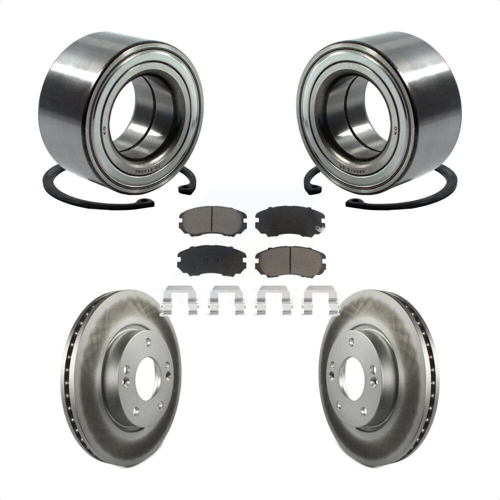 Kit de rotors et plaquettes de frein à disque enduits de roulement de roue avant pour Kia Sou 2012 – 2013