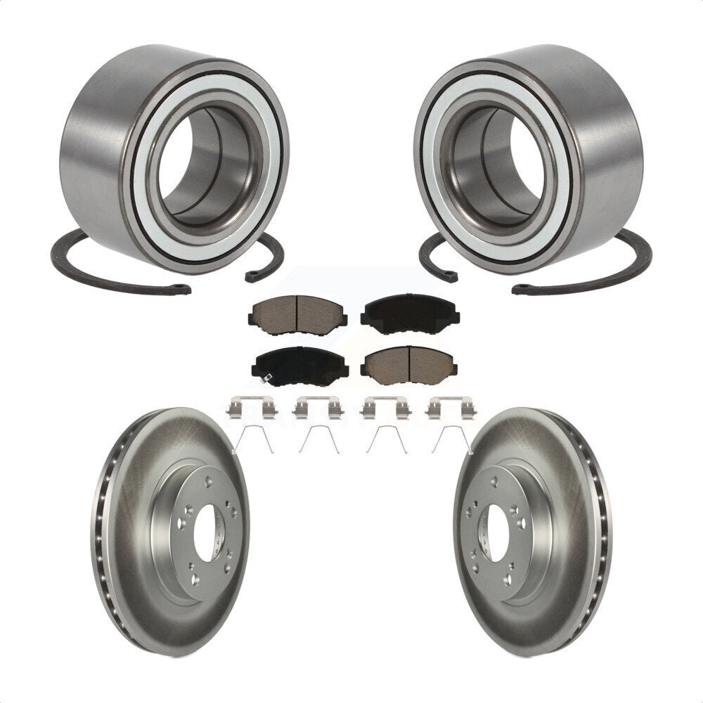 Kit de rotors de frein à disque revêtus de roulement de roue avant et de plaquettes en céramique pour Honda CR-