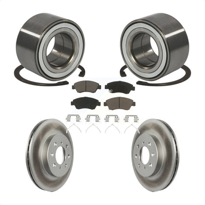 Kit de rotors de frein à disque enduits de roulement de roue avant et de plaquettes en céramique pour Honda Fit