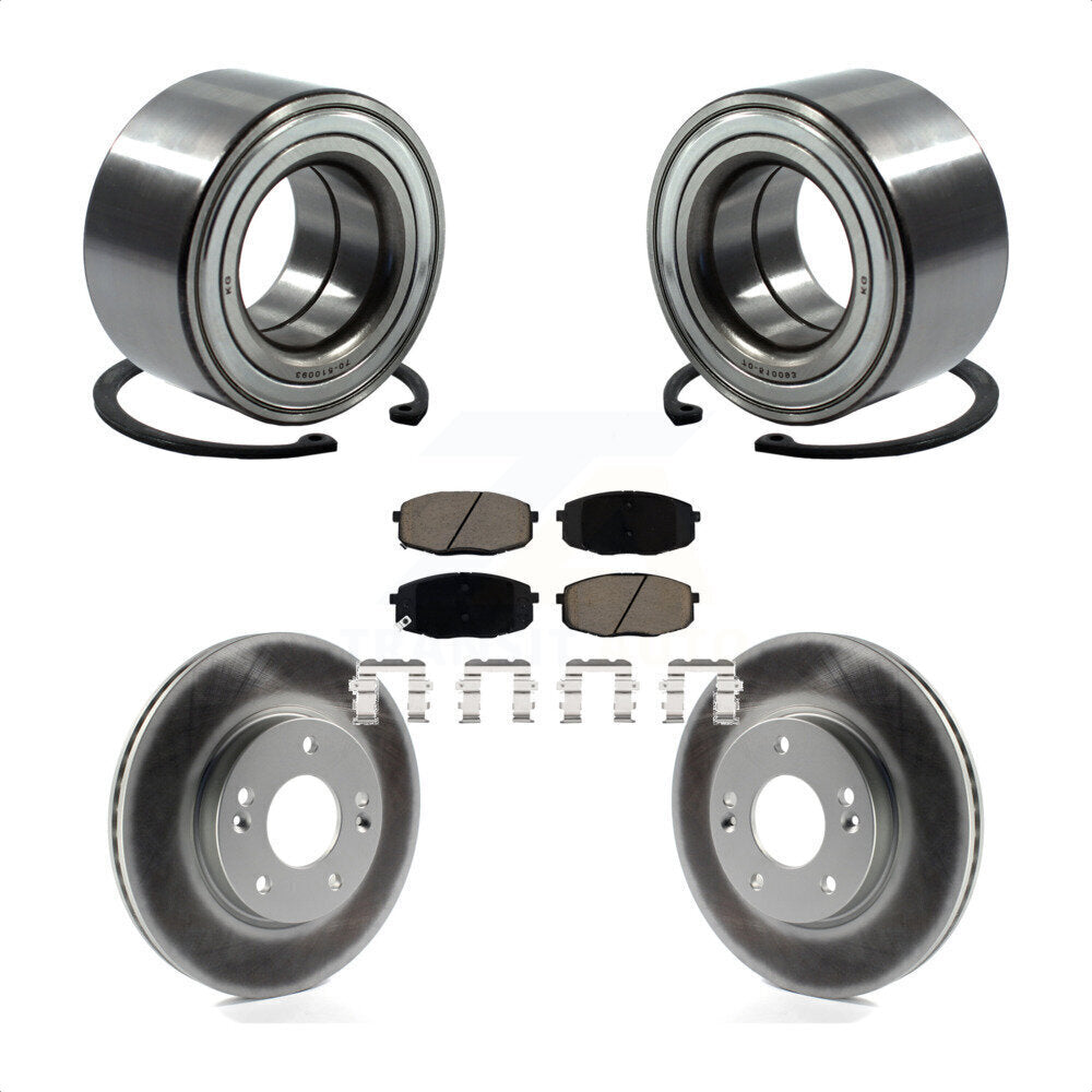Kit de rotors et plaquettes de frein à disque enduits de roulement de roue avant pour Kia Soul Forte