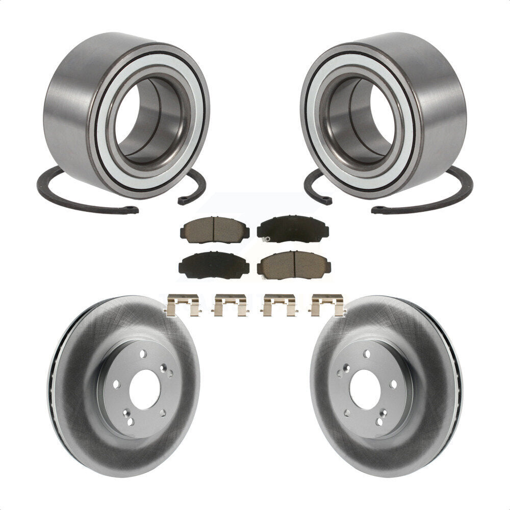 Kit de rotor de frein à disque enduit de roulement de roue avant et de plaquettes en céramique pour Acura TL C