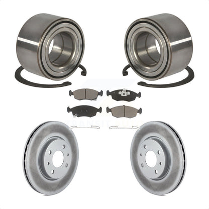 Kit de rotors de frein à disque enduits de roulement de roue avant et de plaquettes en céramique pour Fiat 500