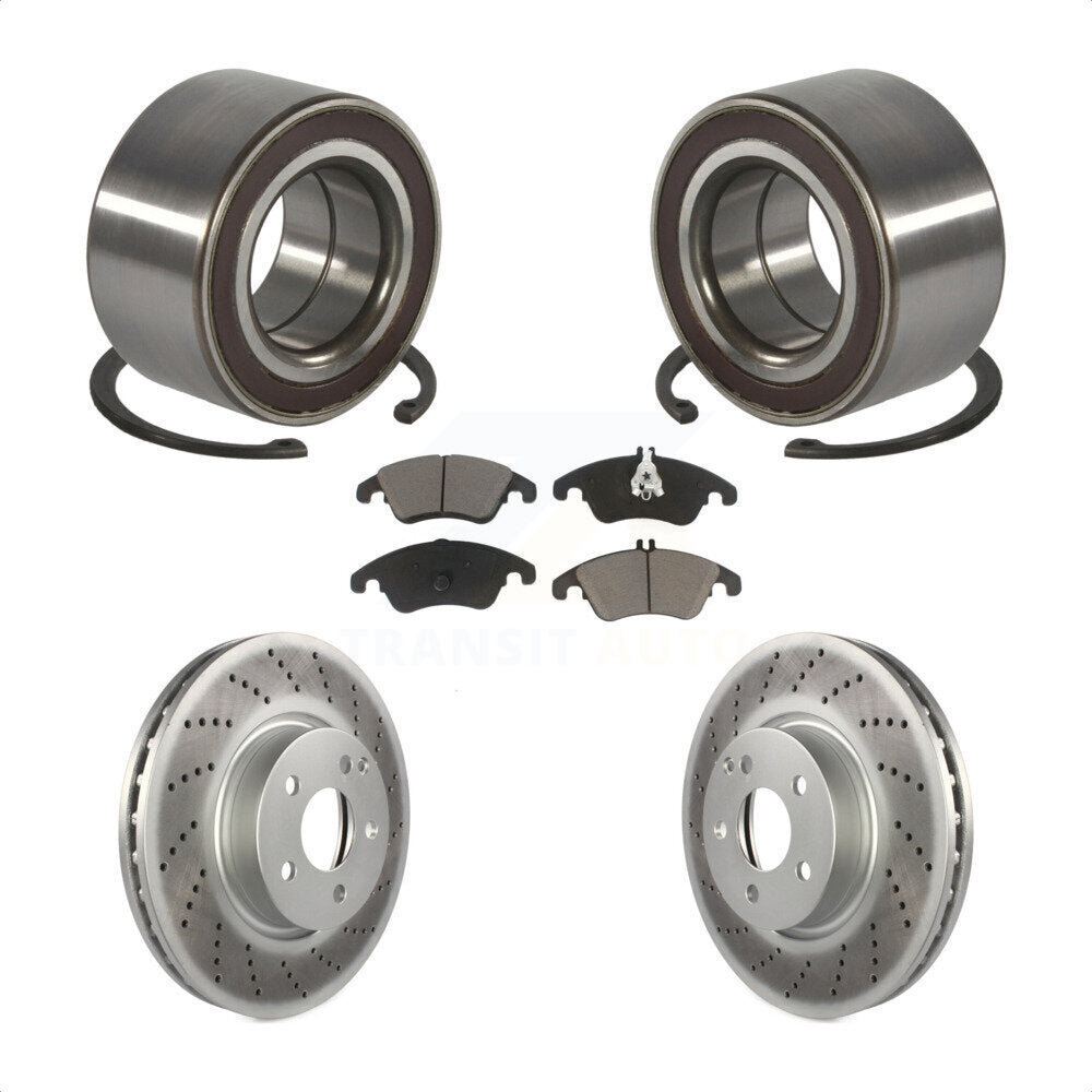 Kit de plaquettes de Rotor de frein enduites de roulement de roue avant, pour Mercedes-Benz C300 E350 C35