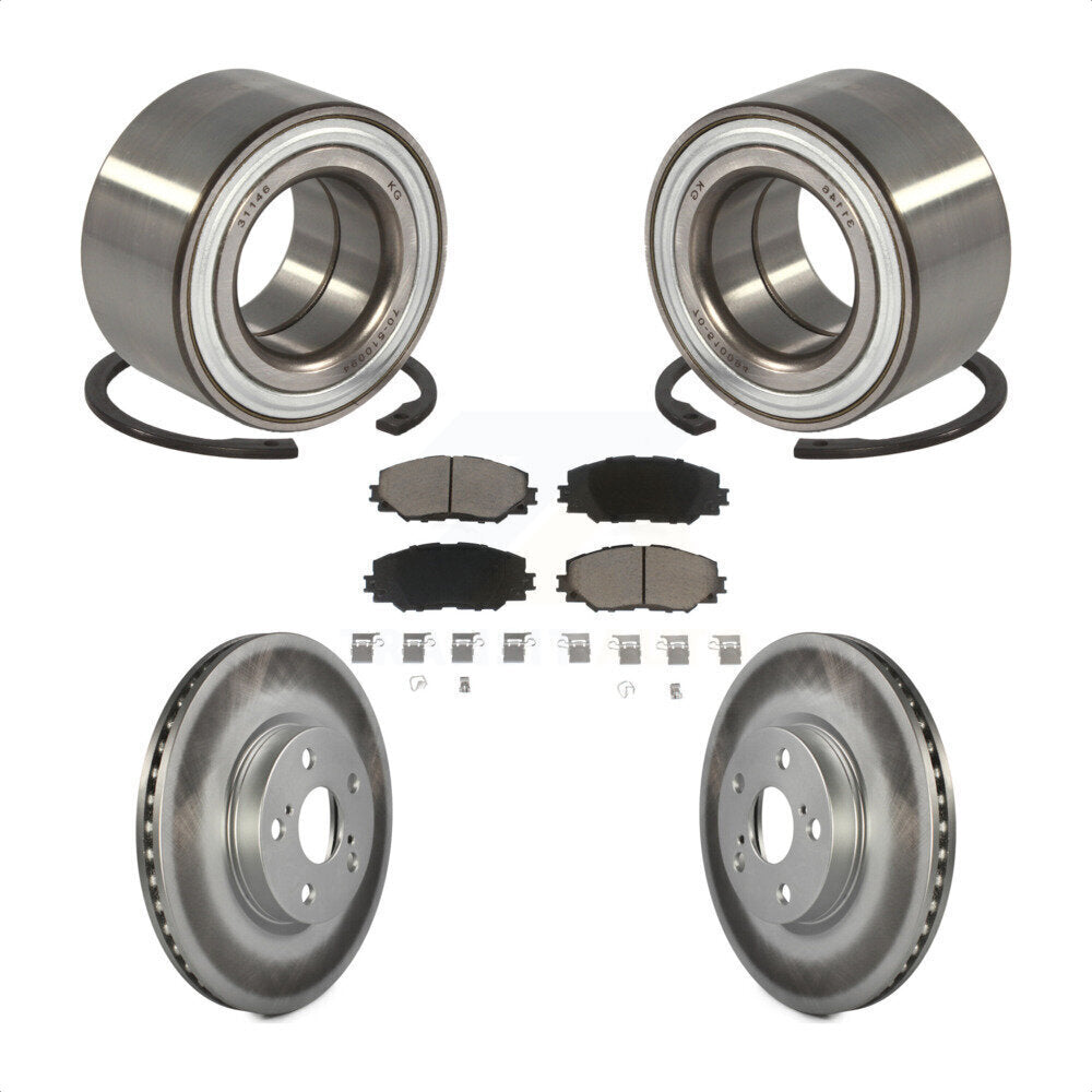 Kit de rotors et plaquettes de frein à disque revêtus de roulement de roue avant pour Scion x 2008 – 2014