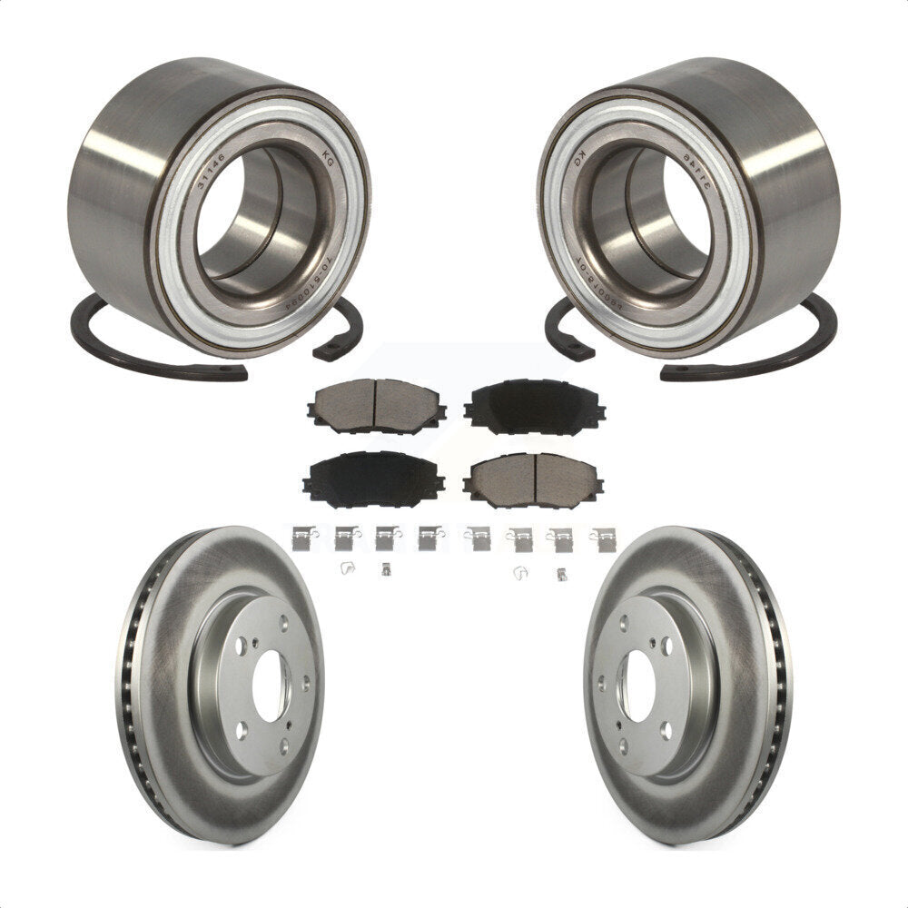 Kit de plaquettes de Rotor de frein à disque revêtu de roulement de roue avant, pour Toyota Prius 2017 – 2018