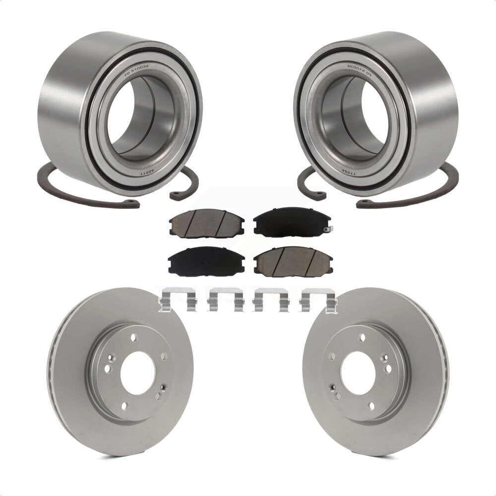 Kit de rotors et plaquettes de frein à disque enduits de roulement de roue avant pour Hyundai Santa Fe