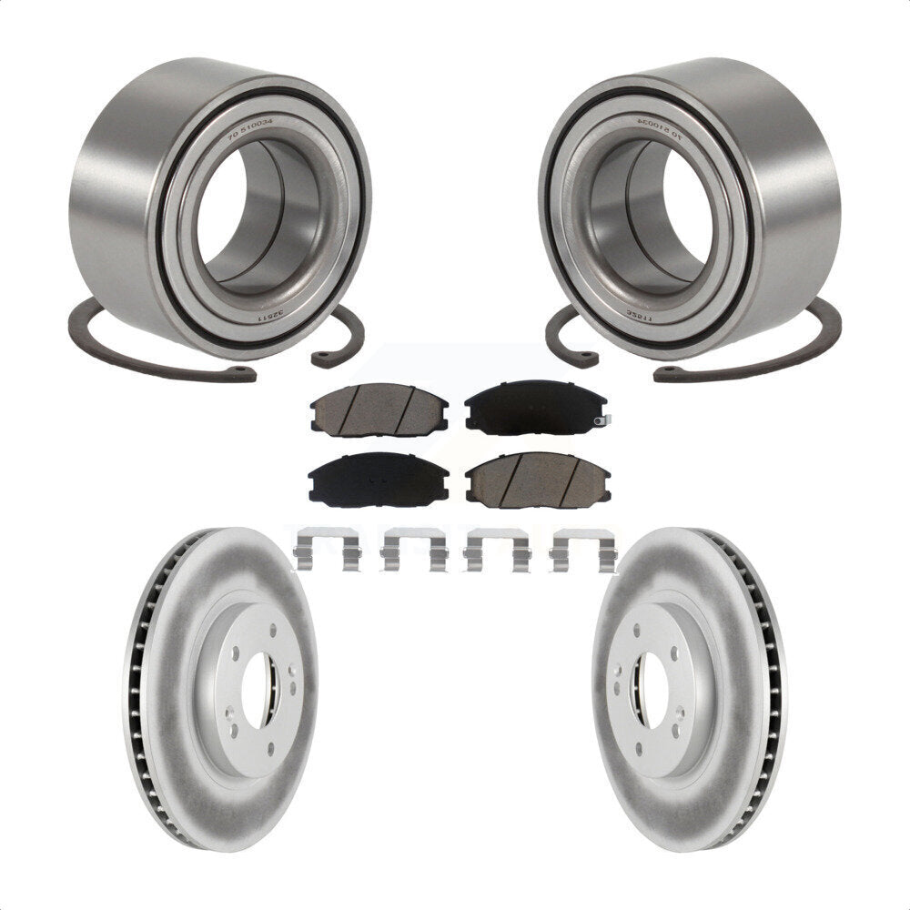 Kit de rotors et plaquettes de frein à disque enduits de roulement de roue avant pour Hyundai Santa Fe
