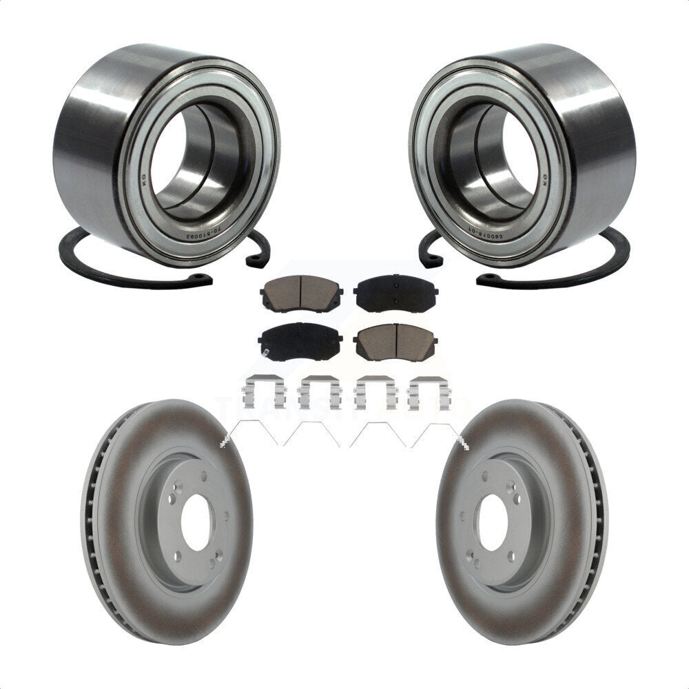Kit de rotor et plaquettes de frein à disque revêtus de roulement de roue avant pour Kia Soul E 2017 – 2019