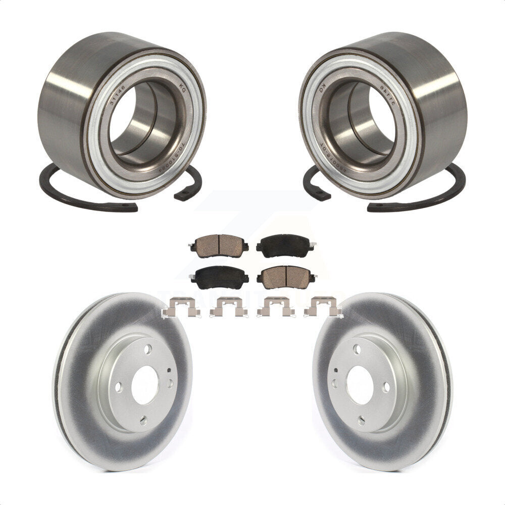 Kit de rotors et plaquettes de frein à disque enduits de roulement de roue avant pour Toyota Yaris iA