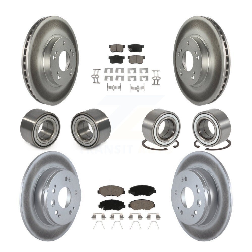 Kit de rotors et plaquettes de frein à disque revêtus de roulements avant et arrière (10 pièces) pour Honda CR-V