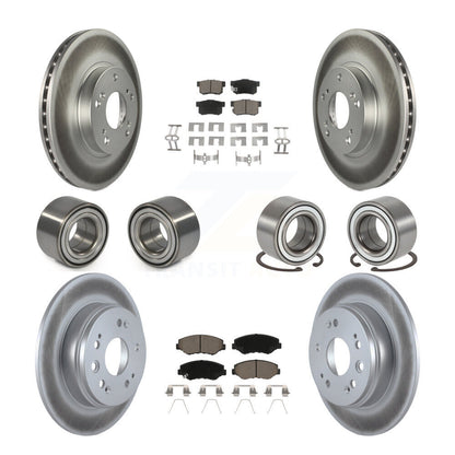 Kit de rotors et plaquettes de frein à disque revêtus de roulements avant et arrière (10 pièces) pour Honda CR-V