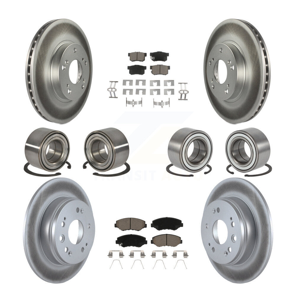 Kit de rotors et plaquettes de frein à disque revêtus de roulements avant et arrière (10 pièces) pour Honda CR-V